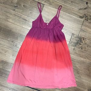 Roxy tri-color cotton sundress / beach wear / swim coverup spaghetti strap dress